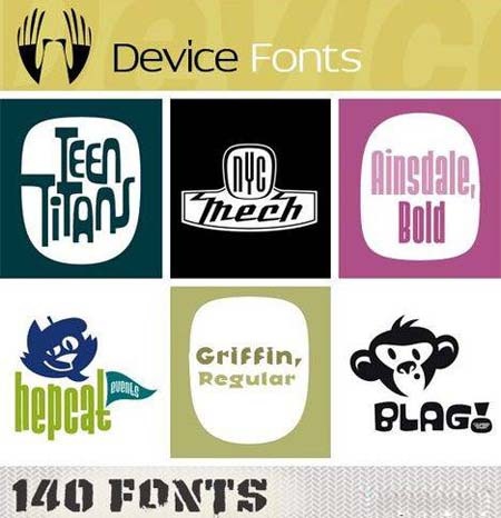 Art Fonts: 140 Device Head Fonts MIX