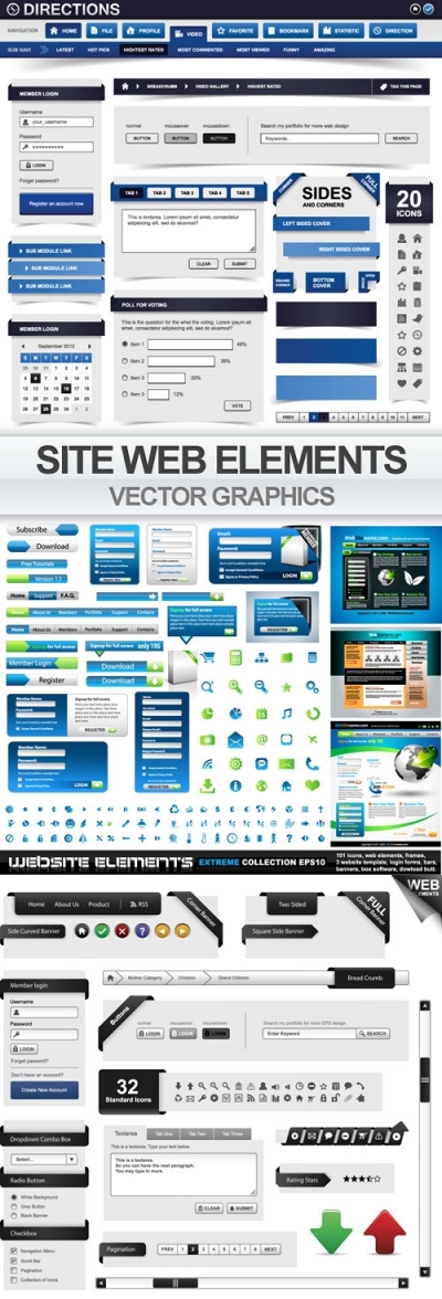 Векторные веб-элементы дизайна