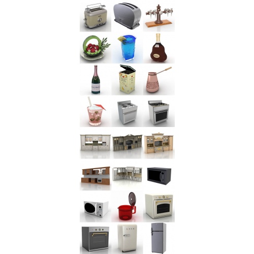 3D Графика 3D Models - Collection Pack of Kitchen Furniture