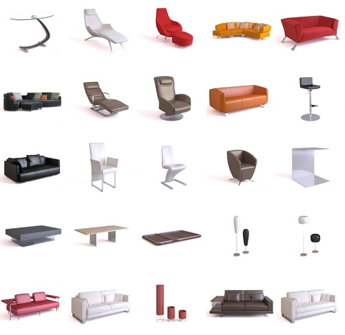 3D Графика 3D models of Rolf Benz Furniture