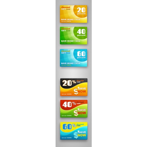 Photoshop Discount Gift Cards PSD Template