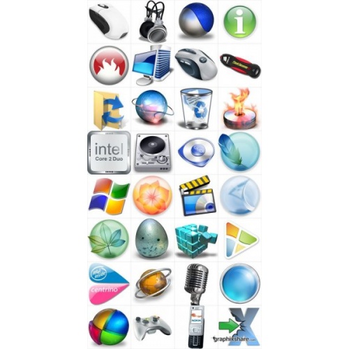 3D Mega HF links Icons Set