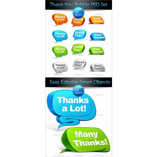 Thank You Bubble PSD Set