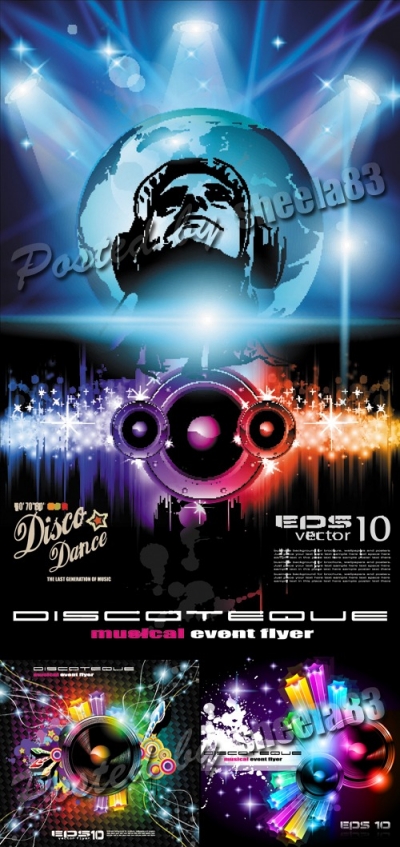 Disco Party Backgrounds Vector 3