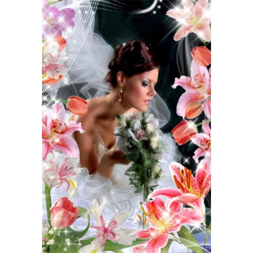 Рамка для фотошоп — Во власти цветов