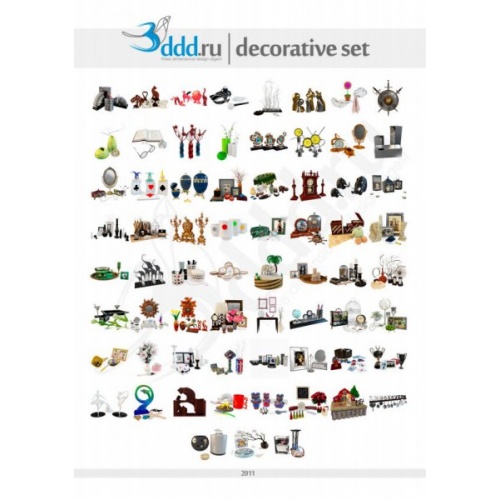 3D модели декоративных наборов 3DDD