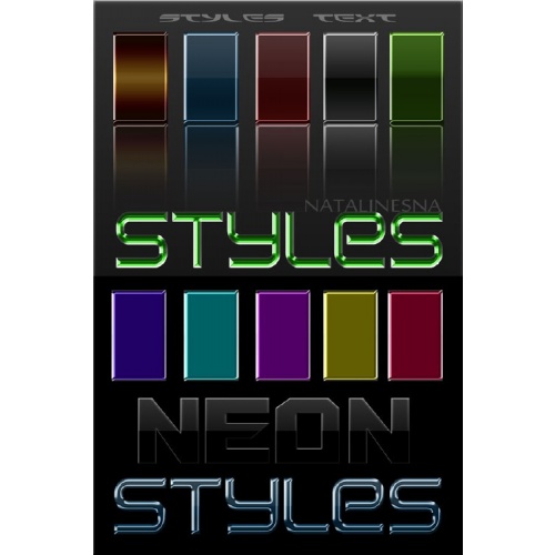 Стили текстовые – Блеск неона / Text styles - Shine of a neon