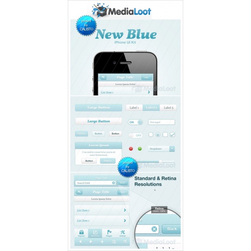 MediaLoot — New Blue iPhone UI Kit