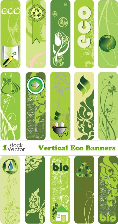 Vertical Eco Banners Vector
