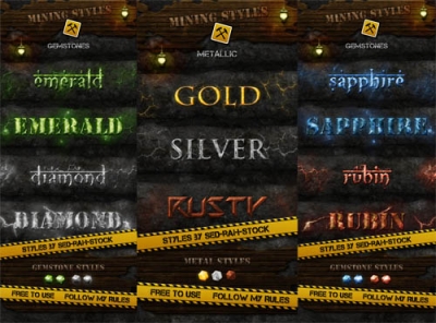 Mining Photoshop Styles Pack