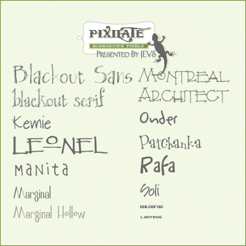 Коллекция рукописных шрифтов (Pixilate)