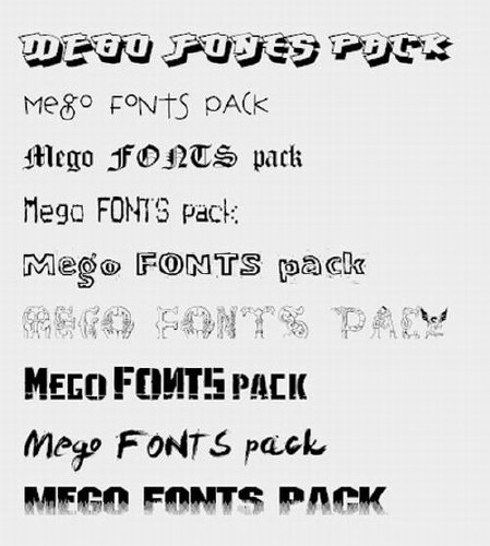 Mego Fonts Pack