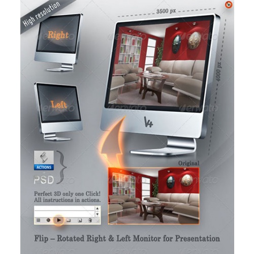 Flip – Rotated Right & Left Monitor Presentation