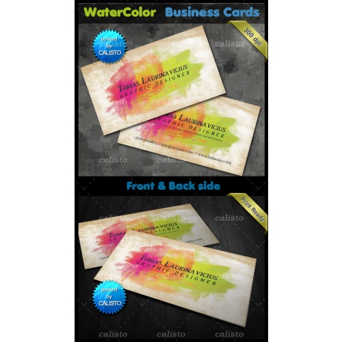 Vandelay Premier — Watercolor Business Card Template
