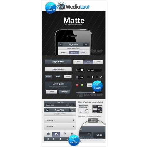 MediaLoot — Matte iPhone UI Kit