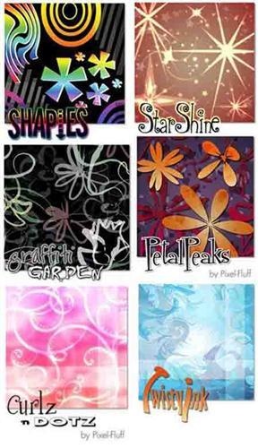 Коллекция цветочных и абстрактных кистей