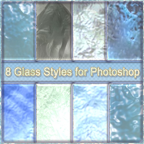 Стеклянные стили для фотошоп в голубых тонах