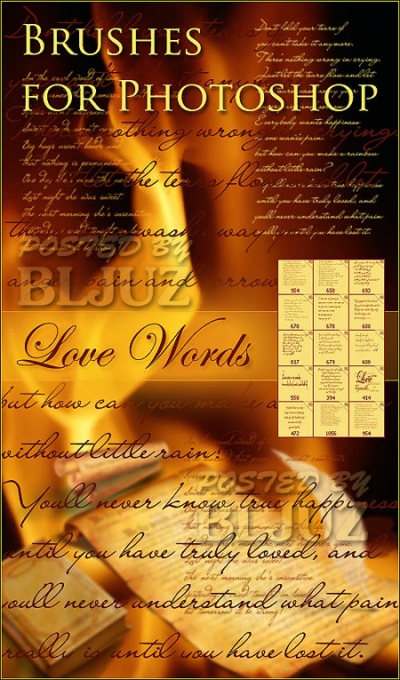 Photoshop Brushes - Love Words