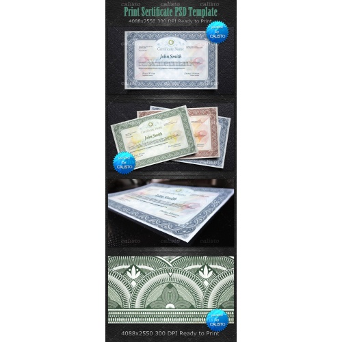 Print Certificate PSD Template