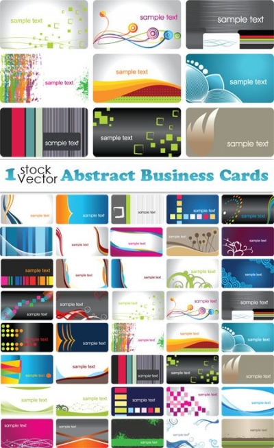  Abstract Business Cards Vector