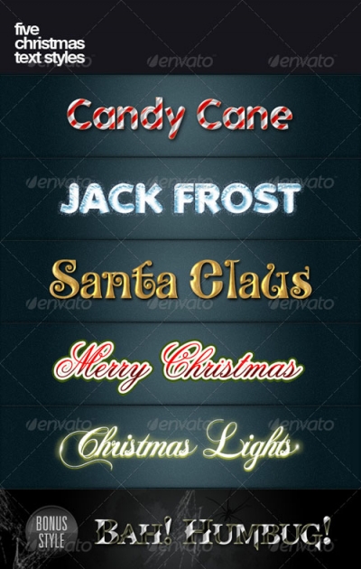 GraphicRiver - Five Christmas text styles