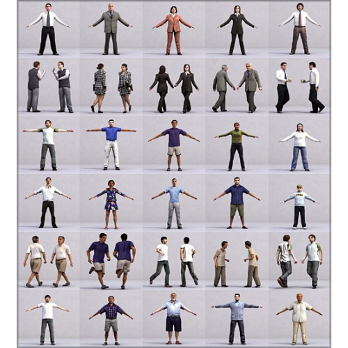 3D модели людей (16 сборников от AXYZ Design)