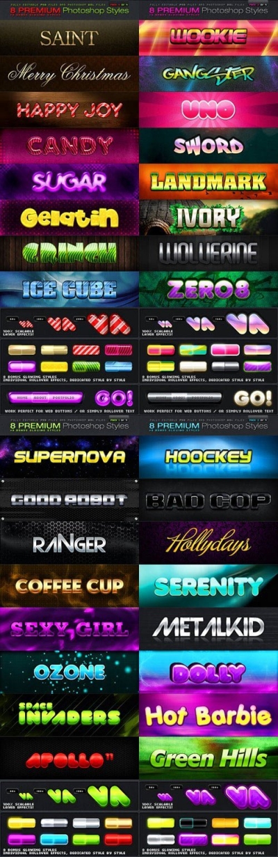 GraphicRiver Premium Photoshop Styles Bundle