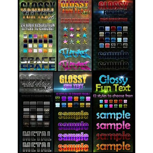 Genuine Glossy Styles Pack for Photoshop