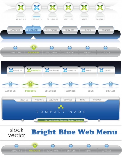 Vectors - Bright Blue Web Menu