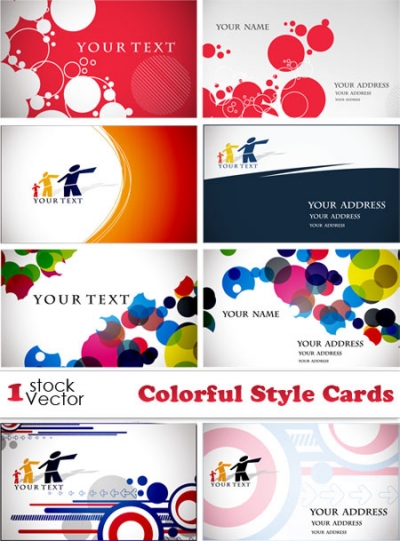 Colorful Style Cards Vector