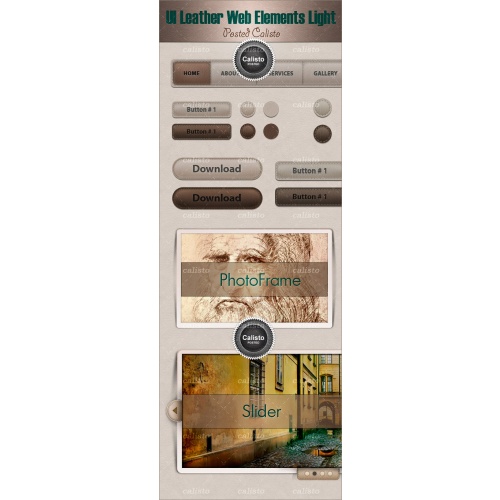 UI Leather Web Elements Light