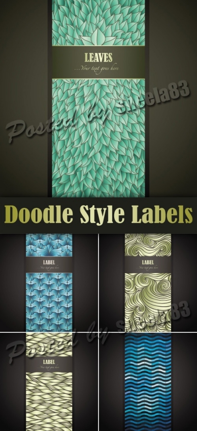 Doodle Style Labels Vector