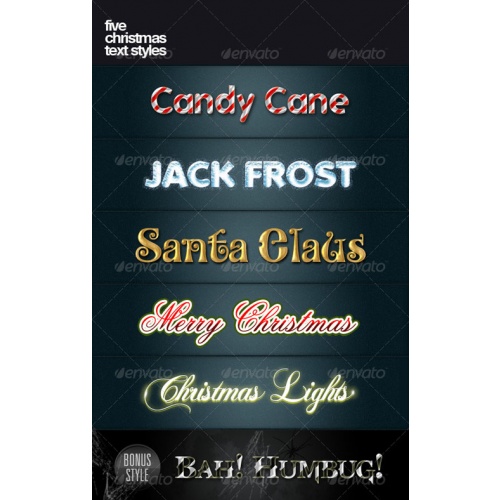 GraphicRiver - Five Christmas text styles