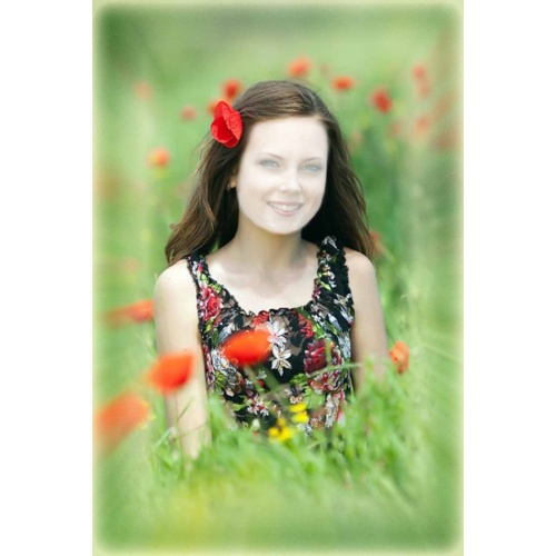 Женский шаблон - Поляна маков